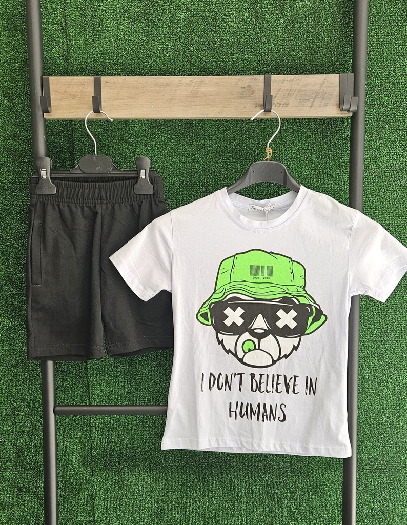 Conjunto Niño Oso Verde Bll 7782