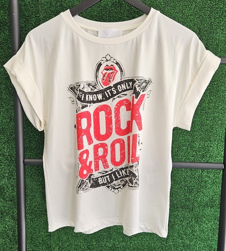 Camiseta Mujer Estampado Rock