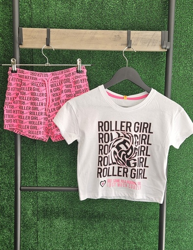 Conjunto Roller Girl Blanco y Fucsia Losan